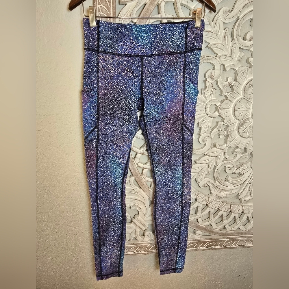 Lululemon Speed Tight V Strive Multi Black Mermaid Rainbow Leggings 6